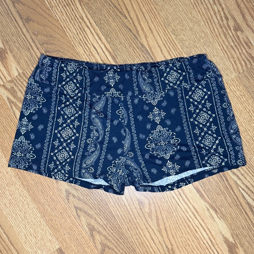 Eye Candy Navy and White Patterned Athletic Shorts